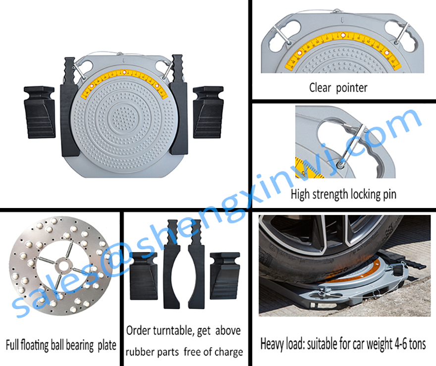 wheel alignment turn plates feature Funzionalità delle piastre girevoli per l'allineamento delle ruote
