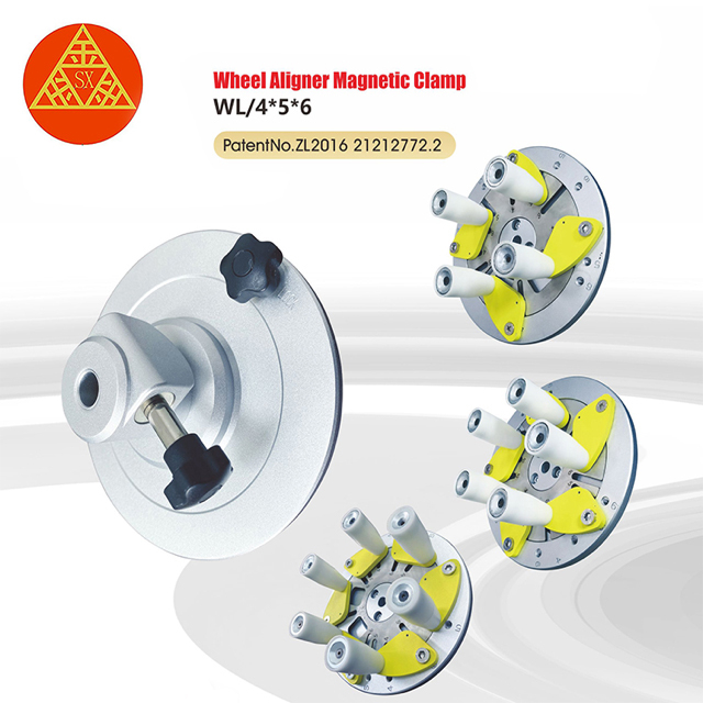 Morsetto magnetico per allineamento ruote auto